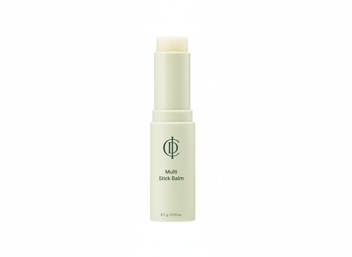 Stick balm with brand logo on a white background