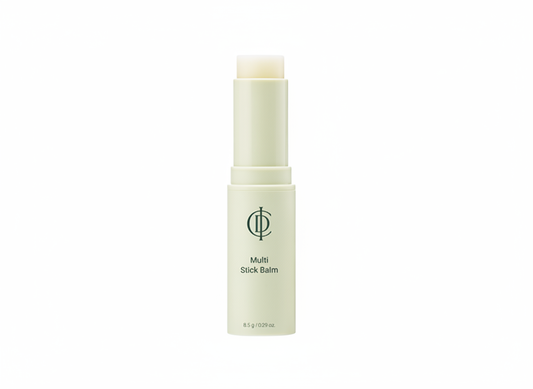 Stick balm with brand logo on a white background