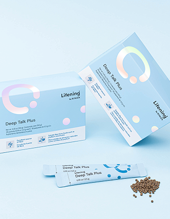 Lifening Deep Talk Plus packaging on a light blue background