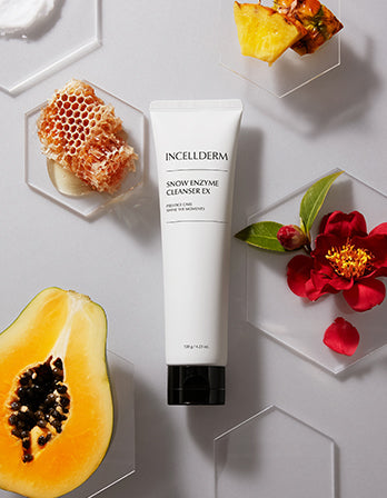 Incellerderm skincare product with natural ingredients on a light background